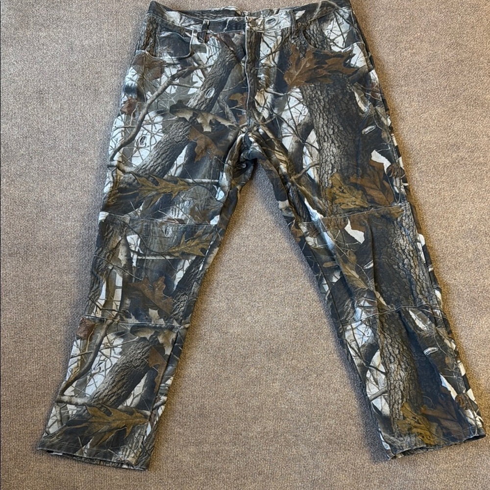 Wrangler Pant Men 42x32 Realtree Hardwoods Camo Double Knee 97GR1HD